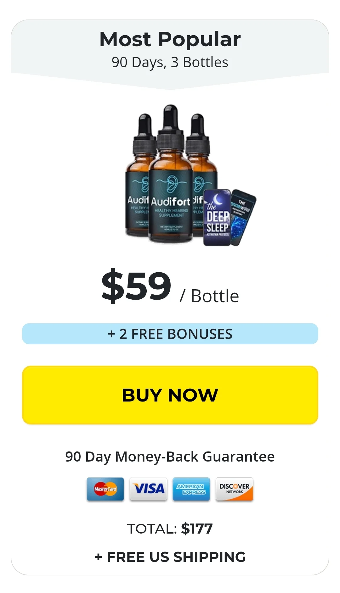 Audifort™ 3 bottles pricing